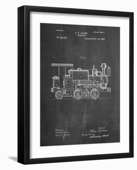 PP122- Chalkboard Steam Locomotive 1886 Patent Poster-Cole Borders-Framed Giclee Print