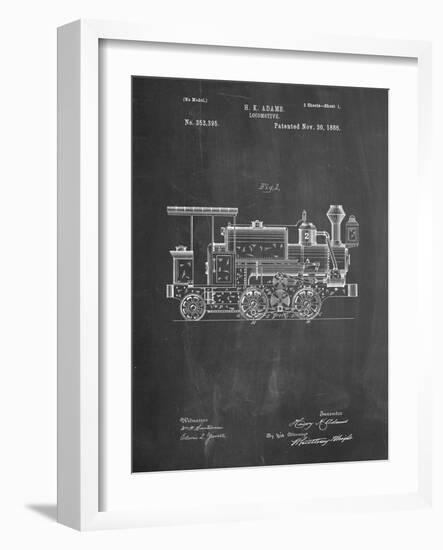 PP122- Chalkboard Steam Locomotive 1886 Patent Poster-Cole Borders-Framed Giclee Print