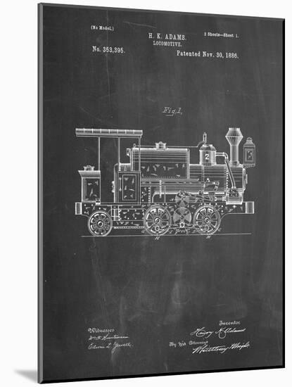 PP122- Chalkboard Steam Locomotive 1886 Patent Poster-Cole Borders-Mounted Giclee Print