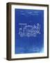 PP122- Faded Blueprint Steam Locomotive 1886 Patent Poster-Cole Borders-Framed Giclee Print