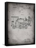 PP122- Faded Grey Steam Locomotive 1886 Patent Poster-Cole Borders-Framed Stretched Canvas