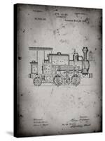 PP122- Faded Grey Steam Locomotive 1886 Patent Poster-Cole Borders-Stretched Canvas