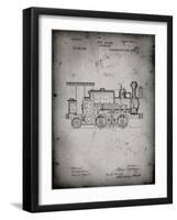 PP122- Faded Grey Steam Locomotive 1886 Patent Poster-Cole Borders-Framed Giclee Print