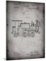 PP122- Faded Grey Steam Locomotive 1886 Patent Poster-Cole Borders-Mounted Giclee Print