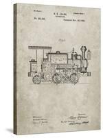 PP122- Sandstone Steam Locomotive 1886 Patent Poster-Cole Borders-Stretched Canvas