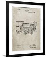 PP122- Sandstone Steam Locomotive 1886 Patent Poster-Cole Borders-Framed Giclee Print