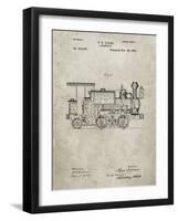 PP122- Sandstone Steam Locomotive 1886 Patent Poster-Cole Borders-Framed Giclee Print