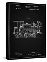 PP122- Vintage Black Steam Locomotive 1886 Patent Poster-Cole Borders-Stretched Canvas