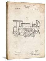 PP122- Vintage Parchment Steam Locomotive 1886 Patent Poster-Cole Borders-Stretched Canvas