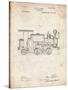 PP122- Vintage Parchment Steam Locomotive 1886 Patent Poster-Cole Borders-Stretched Canvas