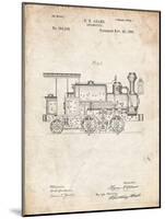 PP122- Vintage Parchment Steam Locomotive 1886 Patent Poster-Cole Borders-Mounted Giclee Print