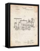 PP122- Vintage Parchment Steam Locomotive 1886 Patent Poster-Cole Borders-Framed Stretched Canvas