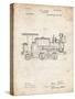 PP122- Vintage Parchment Steam Locomotive 1886 Patent Poster-Cole Borders-Stretched Canvas