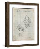 PP123- Antique Grid Parchment Mr. Potato Head Patent Poster-Cole Borders-Framed Giclee Print