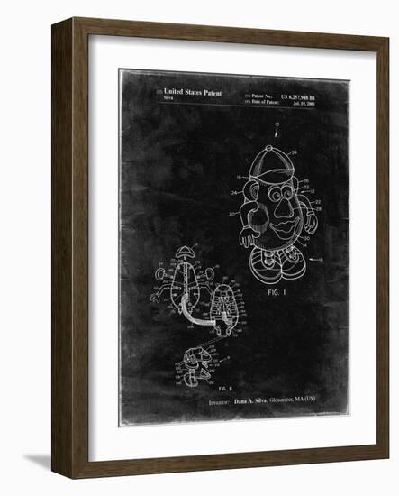 PP123- Black Grunge Mr. Potato Head Patent Poster-Cole Borders-Framed Giclee Print