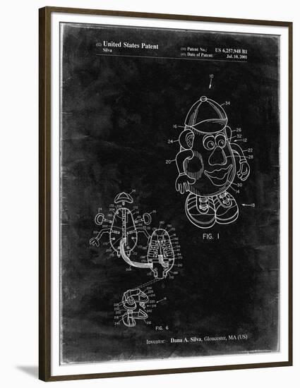PP123- Black Grunge Mr. Potato Head Patent Poster-Cole Borders-Framed Premium Giclee Print