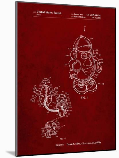 PP123- Burgundy Mr. Potato Head Patent Poster-Cole Borders-Mounted Giclee Print