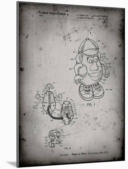 PP123- Faded Grey Mr. Potato Head Patent Poster-Cole Borders-Mounted Giclee Print