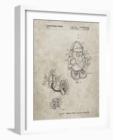 PP123- Sandstone Mr. Potato Head Patent Poster-Cole Borders-Framed Giclee Print