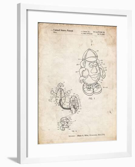 PP123- Vintage Parchment Mr. Potato Head Patent Poster-Cole Borders-Framed Giclee Print