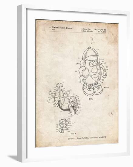 PP123- Vintage Parchment Mr. Potato Head Patent Poster-Cole Borders-Framed Giclee Print