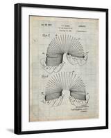 PP125- Antique Grid Parchment Slinky Toy Patent Poster-Cole Borders-Framed Giclee Print