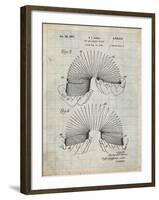 PP125- Antique Grid Parchment Slinky Toy Patent Poster-Cole Borders-Framed Giclee Print