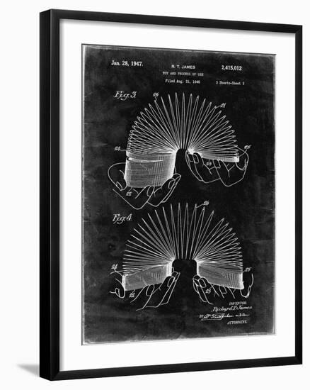 PP125- Black Grunge Slinky Toy Patent Poster-Cole Borders-Framed Giclee Print