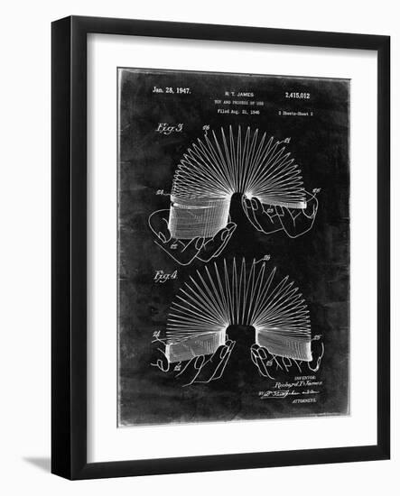 PP125- Black Grunge Slinky Toy Patent Poster-Cole Borders-Framed Giclee Print