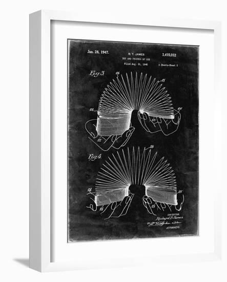 PP125- Black Grunge Slinky Toy Patent Poster-Cole Borders-Framed Giclee Print