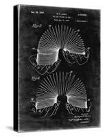 PP125- Black Grunge Slinky Toy Patent Poster-Cole Borders-Stretched Canvas