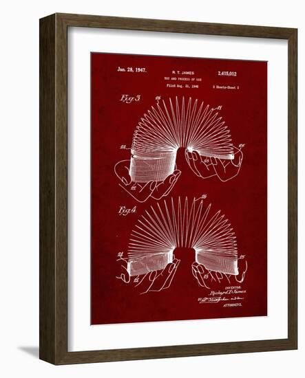 PP125- Burgundy Slinky Toy Patent Poster-Cole Borders-Framed Giclee Print