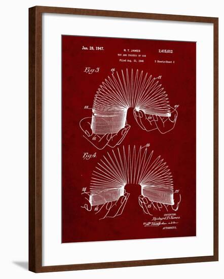 PP125- Burgundy Slinky Toy Patent Poster-Cole Borders-Framed Giclee Print