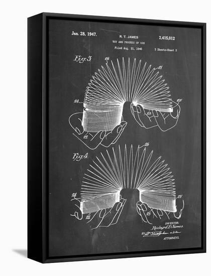 PP125- Chalkboard Slinky Toy Patent Poster-Cole Borders-Framed Stretched Canvas