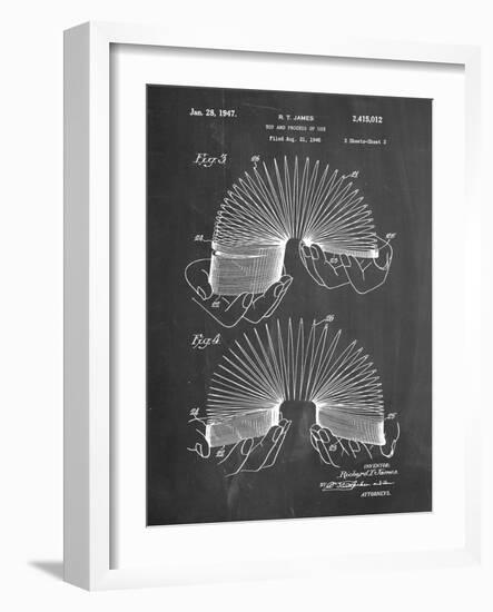 PP125- Chalkboard Slinky Toy Patent Poster-Cole Borders-Framed Giclee Print