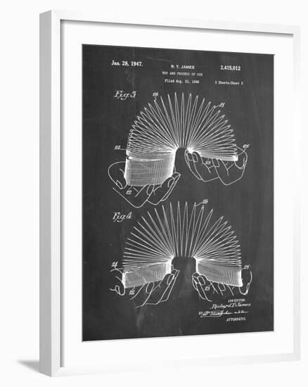 PP125- Chalkboard Slinky Toy Patent Poster-Cole Borders-Framed Giclee Print