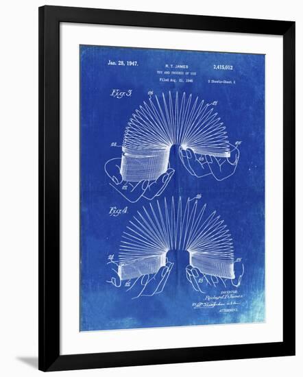 PP125- Faded Blueprint Slinky Toy Patent Poster-Cole Borders-Framed Giclee Print