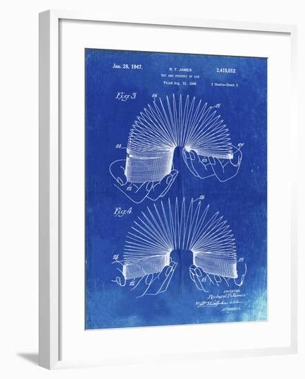 PP125- Faded Blueprint Slinky Toy Patent Poster-Cole Borders-Framed Giclee Print