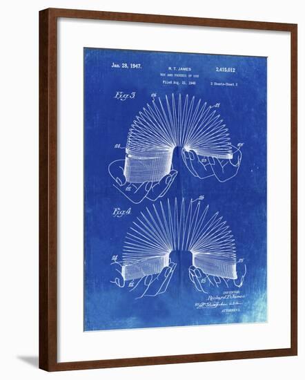 PP125- Faded Blueprint Slinky Toy Patent Poster-Cole Borders-Framed Giclee Print