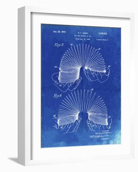 PP125- Faded Blueprint Slinky Toy Patent Poster-Cole Borders-Framed Giclee Print