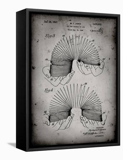 PP125- Faded Grey Slinky Toy Patent Poster-Cole Borders-Framed Stretched Canvas