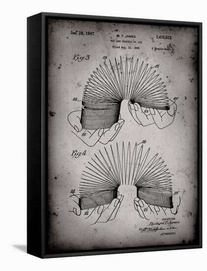 PP125- Faded Grey Slinky Toy Patent Poster-Cole Borders-Framed Stretched Canvas