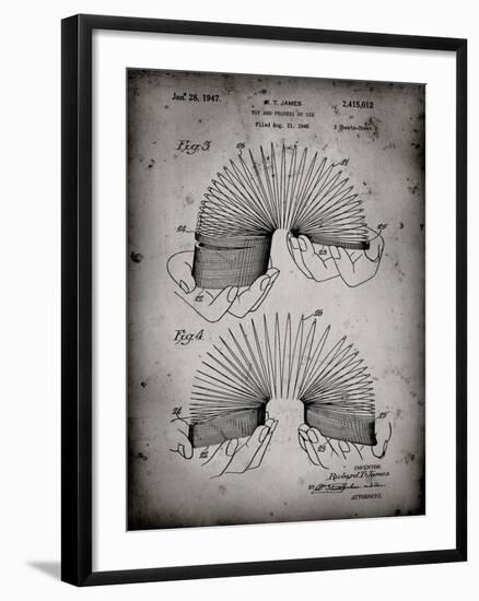 PP125- Faded Grey Slinky Toy Patent Poster-Cole Borders-Framed Giclee Print