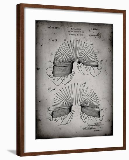 PP125- Faded Grey Slinky Toy Patent Poster-Cole Borders-Framed Giclee Print