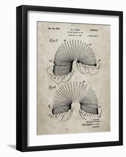 PP125- Sandstone Slinky Toy Patent Poster-Cole Borders-Framed Giclee Print