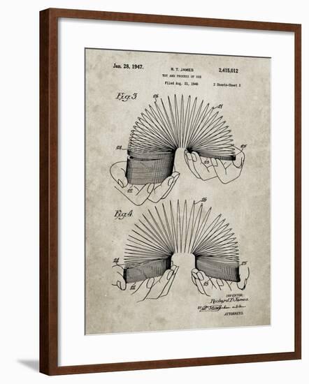 PP125- Sandstone Slinky Toy Patent Poster-Cole Borders-Framed Giclee Print
