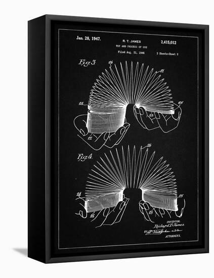 PP125- Vintage Black Slinky Toy Patent Poster-Cole Borders-Framed Stretched Canvas