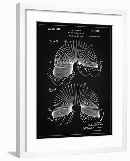 PP125- Vintage Black Slinky Toy Patent Poster-Cole Borders-Framed Giclee Print