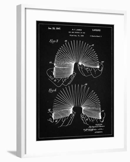 PP125- Vintage Black Slinky Toy Patent Poster-Cole Borders-Framed Giclee Print