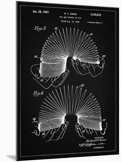 PP125- Vintage Black Slinky Toy Patent Poster-Cole Borders-Mounted Giclee Print